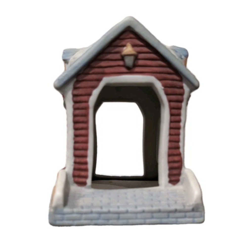 vintage Santa's Best porcelain Christmas village collectible covered bridge H4.5 - Picture 5 of 5